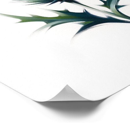 Minimalistisch Scottish Thistle Wall Art Poster (Ecke)