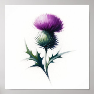 Minimalistisch Scottish Thistle Wall Art Poster