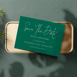 Minimalistisch Script Emerald Save the Date