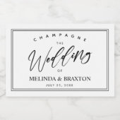 Minimalistisch Script Wedding Mini Schaumweinetikett (Einzelnes Label)
