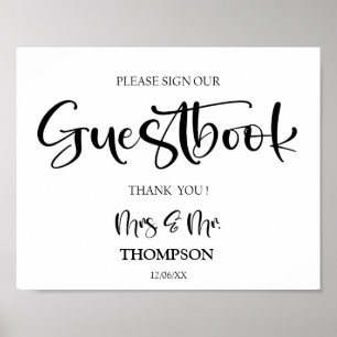 Minimalistisch Scripture Hochzeitszeichen des Gäst Poster