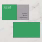 Minimalistisch Sea Green Gray Moderne Custom Visitenkarte (Vorne/Hinten)