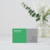 Minimalistisch Sea Green Gray Moderne Custom Visitenkarte (Stehend Vorderseite)