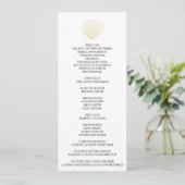 Minimalistisch Seashell Wedding Programm (Stehend Vorderseite)