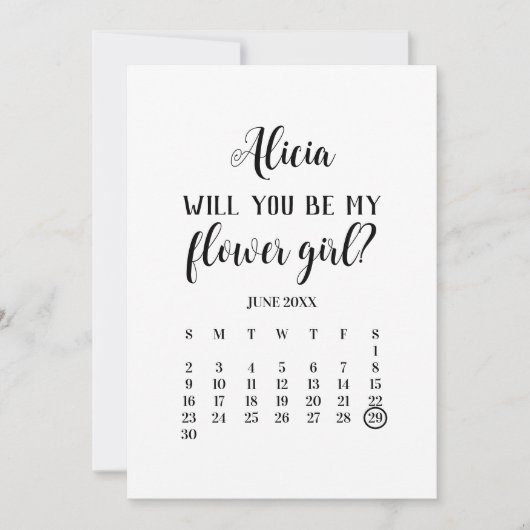 Minimalistisch sein, mein Vorschlag für einen Mädc Einladung (Vorderseite)