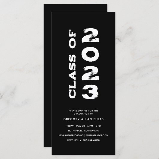 Minimalistisch Senior Abschluss 2023 Schwarz-weiß (Vorne/Hinten)