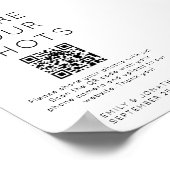 Minimalistisch Share Your Shots QR Code Wedding Si Poster (Ecke)