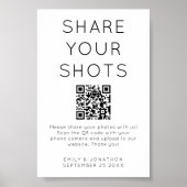 Minimalistisch Share Your Shots QR Code Wedding Si Poster (Vorne)