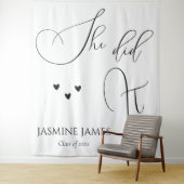 Minimalistisch Sie machte es Abschlussfeier Hinter Wandteppich (Beispiel)