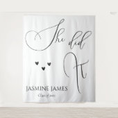 Minimalistisch Sie machte es Abschlussfeier Hinter Wandteppich (Vorderseite)