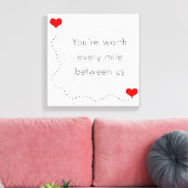 Minimalistisch "Sie sind jede Meile zwischen uns w Leinwanddruck (Insitu (Wohnzimmer))