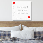 Minimalistisch "Sie sind jede Meile zwischen uns w Leinwanddruck (Insitu (Schlafzimmer))