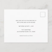 Minimalistisch Signature Schriftart Herz Save the Ankündigungspostkarte (Rückseite)