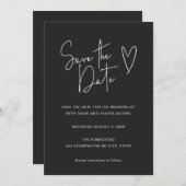 Minimalistisch Signature Schriftart Save the Date (Vorne/Hinten)