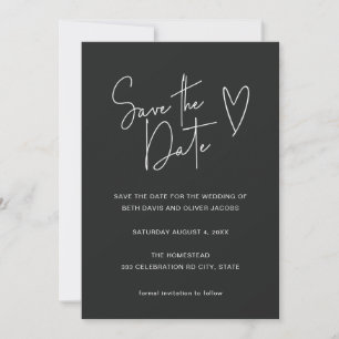 Minimalistisch Signature Schriftart Schwarz Save The Date