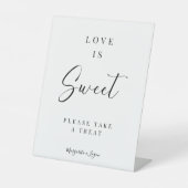 Minimalistisch Signature Script-Liebe ist süße Gun Sockelschild (Vorderseite)