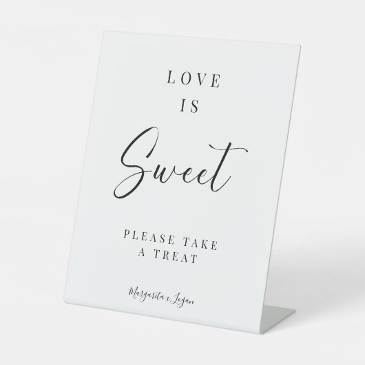 Minimalistisch Signature Script-Liebe ist süße Gun Sockelschild (Vorderseite)