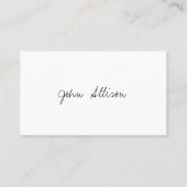 Minimalistisch Signature Script Modern Simple Whit Visitenkarte (Vorderseite)