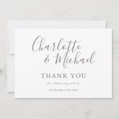 Minimalistisch Signature Script Wedding Vielen Dan Dankeskarte (Vorderseite)