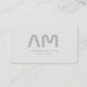 Minimalistisch Silber Beruflich Monogramm Visitenkarte (Vorderseite)