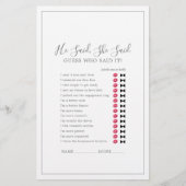 Minimalistisch Silber sagte er, sie sagte Spiel Flyer (Vorne)