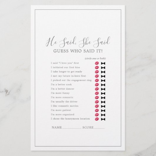 Minimalistisch Silber sagte er, sie sagte Spiel Flyer (Vorne)