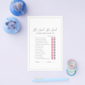 Minimalistisch Silber sagte er, sie sagte Spiel Flyer (Einzeln)