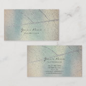 Minimalistisch Silver Gray Leaf Mutter Pearl Blue Visitenkarte (Vorne/Hinten)