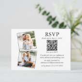 Minimalistisch Simple 2 Foto Wedding QR UAWG Karte (Stehend Vorderseite)