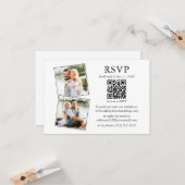 Minimalistisch Simple 2 Foto Wedding QR UAWG Karte (Vorderseite/Rückseite Beispiel)
