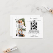 Minimalistisch Simple 2 Foto Wedding Website QR Karte (Vorderseite/Rückseite Beispiel)