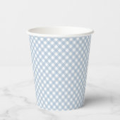 Minimalistisch Simple Blue Gingham Kariert Pattern Pappbecher (Rückseite)