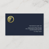 Minimalistisch Simple Blue Gold Line Gründer Visitenkarte (Rückseite)