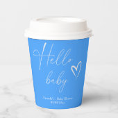 Minimalistisch Simple Blue Hello Baby Pappbecher (Vorderseite)