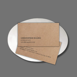 Minimalistisch Simple Elegant Kraft Paper Consulta Visitenkarte