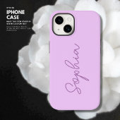 Minimalistisch Simple Elegant Lilac Script Monogra Case-Mate iPhone Hülle