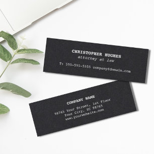 Minimalistisch Simple Elegante Schwarz-weißer Anwa Mini Visitenkarte