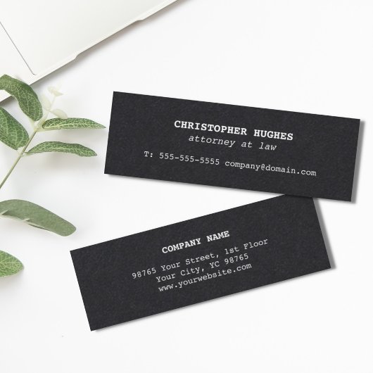 Minimalistisch Simple Elegante Schwarz-weißer Anwa Mini Visitenkarte