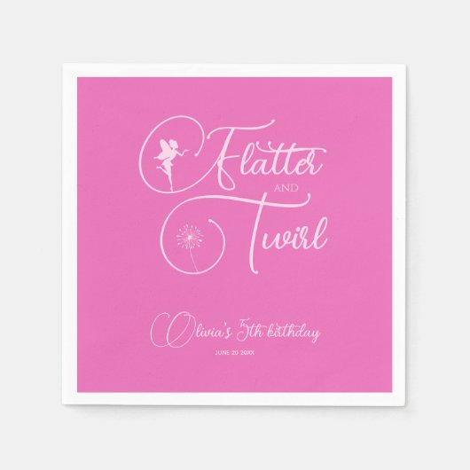 Minimalistisch Simple Girl Fairy Birthday Napkins Serviette (Vorderseite)