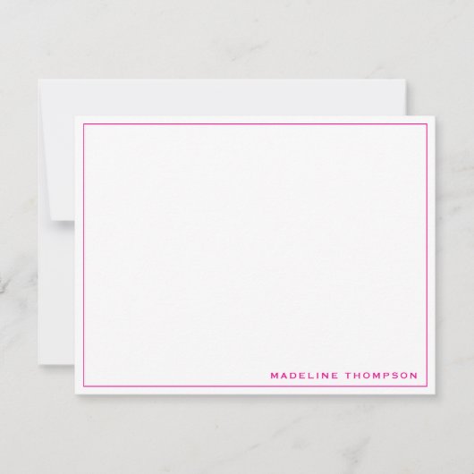 Minimalistisch Simple Girly Magenta Mitteilungskarte (Vorderseite)