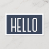 Minimalistisch Simple HELLO Bold Navy Beruflich Visitenkarte (Vorderseite)