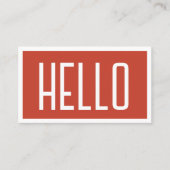 Minimalistisch Simple HELLO Retro Red Beruflich Visitenkarte (Vorderseite)