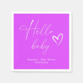 Minimalistisch Simple Lila Hello Baby Serviette (Vorderseite)