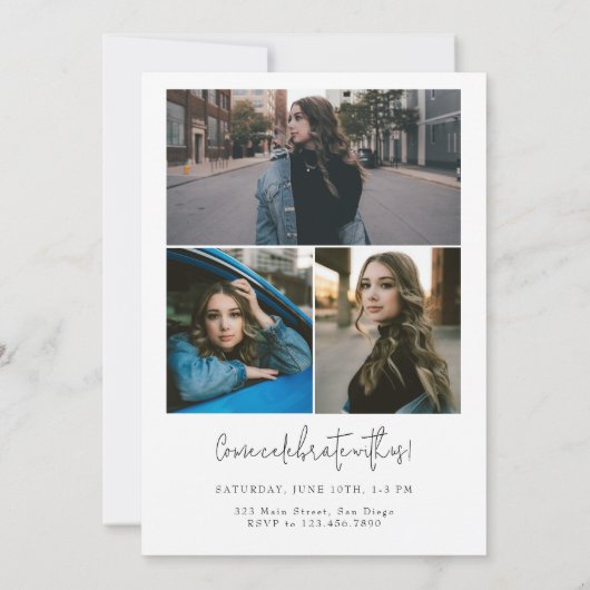 Minimalistisch Simple Modern Class 2024 Abschluss Einladung (Rückseite)