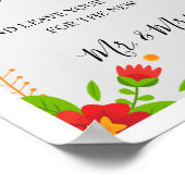 Minimalistisch Simple Modern Floral Wedbook Poster (Ecke)