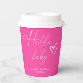 Minimalistisch Simple Pink Hello Baby Pappbecher (Vorderseite)