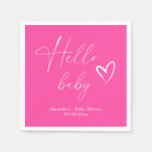 Minimalistisch Simple Pink Hello Baby Serviette (Vorderseite)