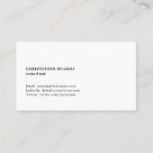 Minimalistisch Simple Schwarz-weiß Consultant Visitenkarte (Vorderseite)