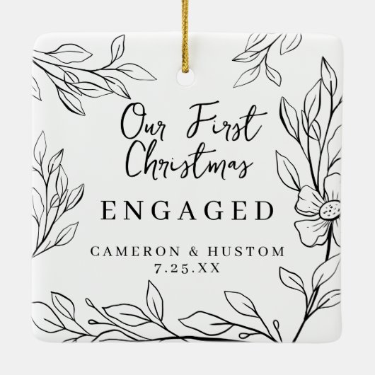 Minimalistisch Simple Stilvolle Personalisierte Ve Keramikornament (Rückseite)