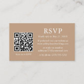 Minimalistisch Simple Taupe Wedding QR UAWG Begleitkarte (Vorderseite)
